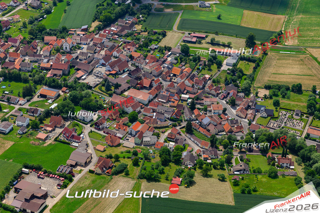 Das Luftbild der Stadt Kleinsteinach wurde 2019 vom Flugzeug heraus erstellt (keine Drohne) Aufnahmehöhe ca.400 Meter- hohe Auflösung- beste Druck-Qualität garantiert!