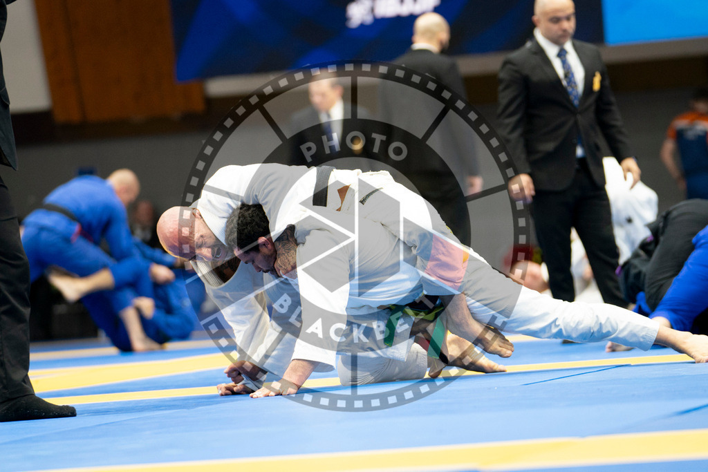 20240124PBB04340 | Fighters compete during the second day of the IBJJF European Championship in Paris, France, on January 24, 2024.