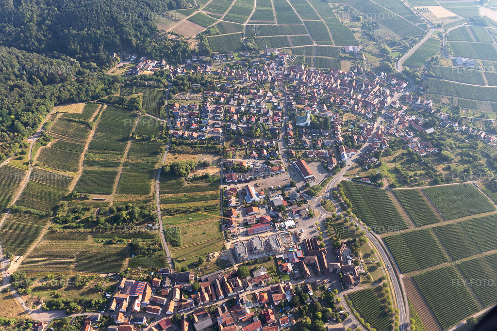 Luftbild: Ortsansicht im Ortsteil Schweigen in Schweigen-Rechtenbach im Bundesland Rheinland-Pfalz in Deutschland. Foto: IMG_122050.jpg vom 08.08.2020 durch ©2025 Werner Riehm fly-foto.de/copyright