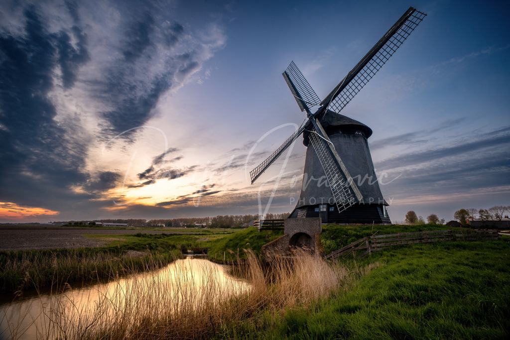 Windmühle | Windmühle am Abend in Nordholland