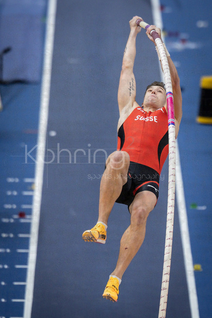 World Athletics Indoor Championships Kujawy Pomorze 26, 21.03.2026 | TORUN, POLAND - MARCH 21:  Simon EHAMMER (SUI) competes in the men's pole valt of the heptathlon during the World Athletics Indoor Championships Kujawy Pomorze 26 on day 2 / session 1 at Kujawsko-Pomorska Arena Torun on March 21, 2026 in Torun, Poland. 