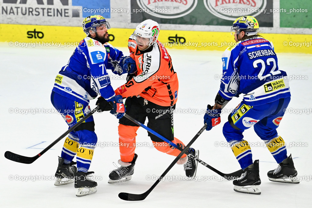EC IDM WÄRMEPUMPEN VSV vs. MOSER MEDICAL GRAZ99ERS | #71 Steven Strong EC VSV, #70 Jakob Lippitsch Graz 99ers, #22 Nikita Scherbak EC VSV, EC IDM WÄRMEPUMPEN VSV vs. MOSER MEDICAL GRAZ99ERS, EC IDM WÄRMEPUMPEN VSV vs. MOSER MEDICAL GRAZ99ERS am 12.03.2026 in Villach (Stadthalle Villach), Austria, (Photo by Bernd Stefan)