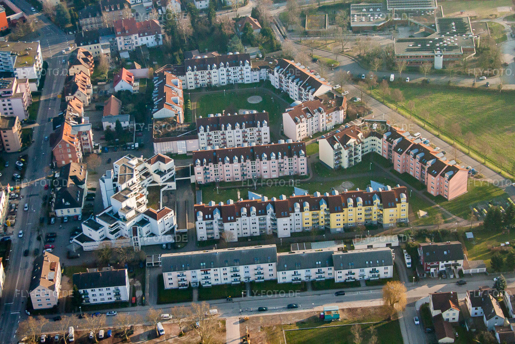 Luftbild: Joseph-von-Eichendorff-Weg in Rastatt im Bundesland Baden-Württemberg in Deutschland. Foto: IMG_61980.jpg vom 31.01.2014 durch Werner Riehm/FLY-FOTO.de