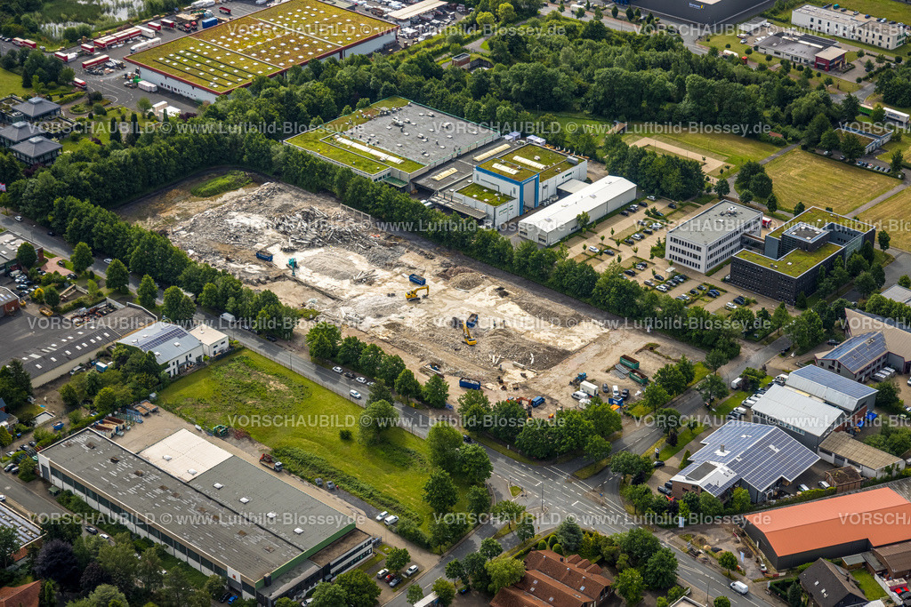 Hamm220602326 | Luftbild, Baustelle im Gewerbegebiet Rhynern Oberster Kamp, Druckzentrum Hamm, Rhynern, Hamm, Ruhrgebiet, Nordrhein-Westfalen, Deutschland