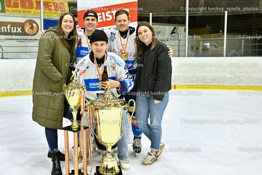 ESC Sparkasse Steindorf Meister 2025/26 | Julia Puntigam soziale Medien ESC Steindorf, #72 Hobitsch Samuel ESC Steindorf, #46 Maurer Julian ESC Steindorf, #92 Ratz Patrick ESC Steindorf, ESC Sparkasse Steindorf Meister 2025/26, ESC Sparkasse Steindorf Meister 2025/26 am 08.03.2026 in Althofen (Stadthalle Althofen), Austria, (Photo by Bernd Stefan)