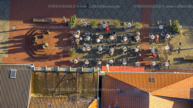 Hamm240305487 | Luftbild, Außengastronomie Fußgängerzone Weststraße City und Gäste an Tischen und Stühlen, Mitte, Hamm, Ruhrgebiet, Nordrhein-Westfalen, Deutschland