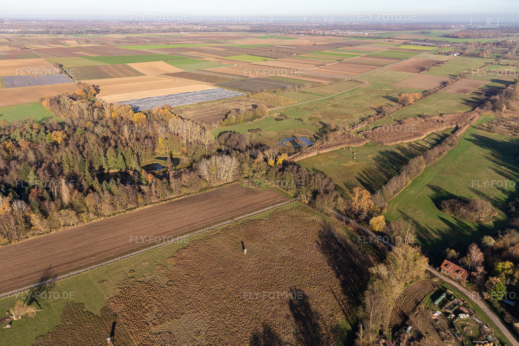 Luftbild: Billigheimer Bruch, Erlenbachtal zwischen Barbelroth, Hergersweiler und Winden im Ortsteil Mühlhofen in Billigheim-Ingenheim im Bundesland Rheinland-Pfalz in Deutschland. Foto: IMG_123897.jpg vom 21.11.2020 durch Werner Riehm/FLY-FOTO.de