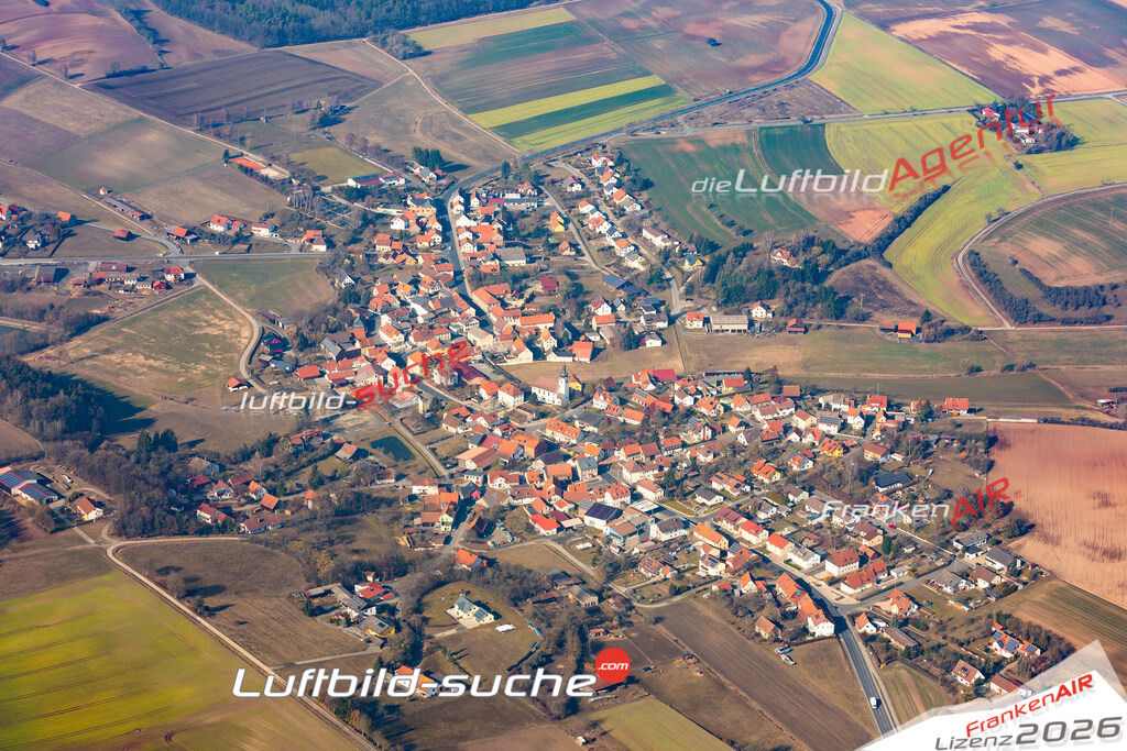aktuelles Luftbild von  Ermershausen  - Luftaufnahme wurde 2019 von https://frankenair.de mittels Flugzeug (keine Drohne) erstellt.