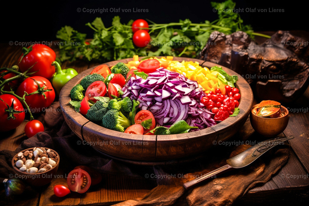 vegetarischer Salat | bunter Salat mit Zutaten