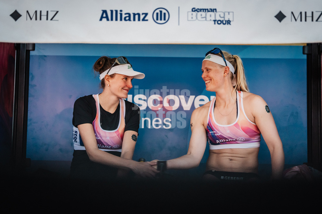 Beachvolleyball | Frauen | Allianz German Beach Tour 2025 | Tourstop Düsseldorf | 16.05.2025 | v.l. Sarah Schulz und Anna Behlen