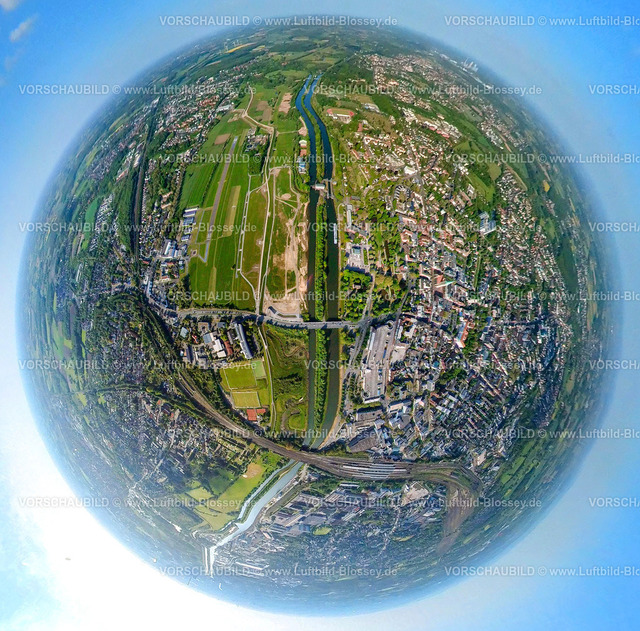 Hamm230520007LippekanteLippestrandFlugplatz | Luftbild, Lippestrand Erlebensraum Baustelle, Flugplatz Lippewiesen, City, Erdkugel, Fisheye Aufnahme, Fischaugen Aufnahme, 360 Grad Aufnahme, Mitte, Hamm, Ruhrgebiet, Nordrhein-Westfalen, Deutschland