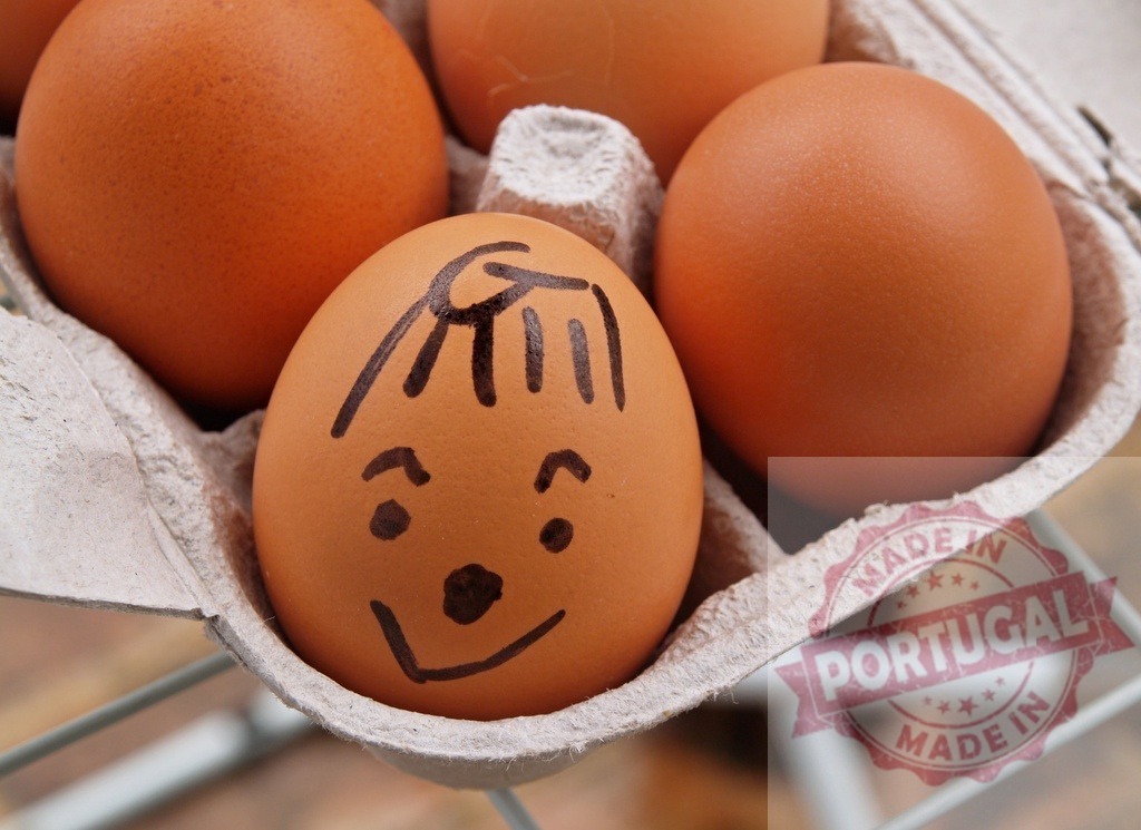 Hand drawn smiley face on a brown egg cartoon | Brown egg with a smiling face drawn with a marker in a carton - Realized with Pictrs.com