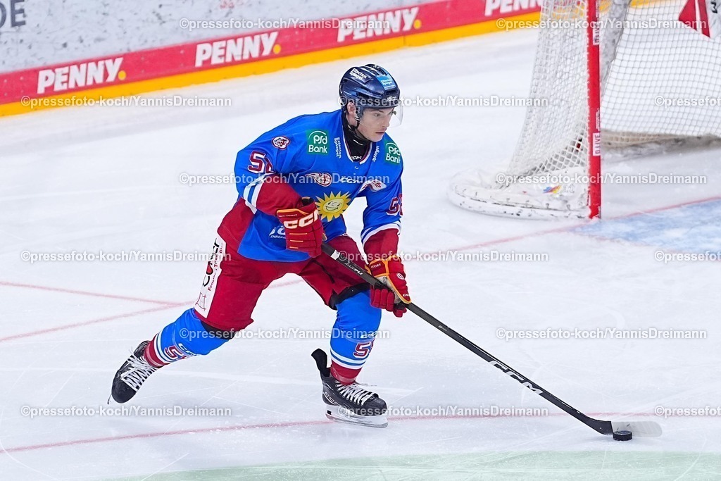 xYDRx30112501062 | 30.11.2025, xydrx, Eishockey, DEL2, Düsseldorfer EG - Krefeld Pinguine, PSD Bank Dome Düsseldorf: Max Balinson (Düsseldorfer EG #58)Photo: xYannisxDreimannxPressefotoKochx