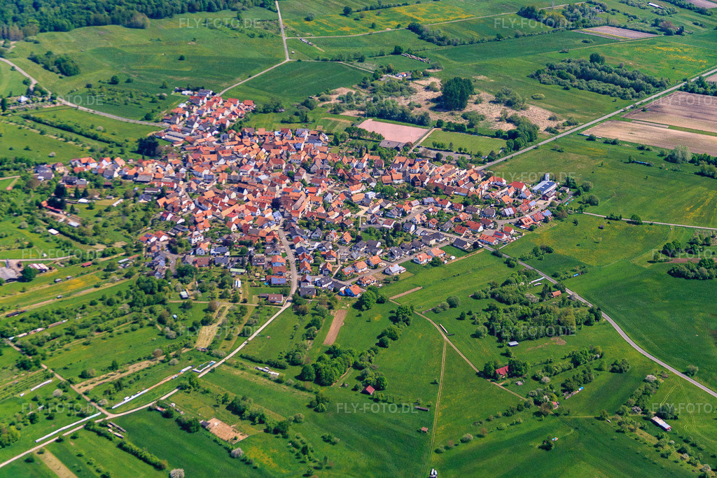 Ortsübersicht aus Südwesten | Luftbild: Ortsübersicht aus Südwesten im Ortsteil Büchelberg in Wörth im Bundesland Rheinland-Pfalz in Deutschland. Foto: IMG_078642.jpg vom 08.05.2015 durch Werner Riehm/FLY-FOTO.de - Realisiert mit Pictrs.com