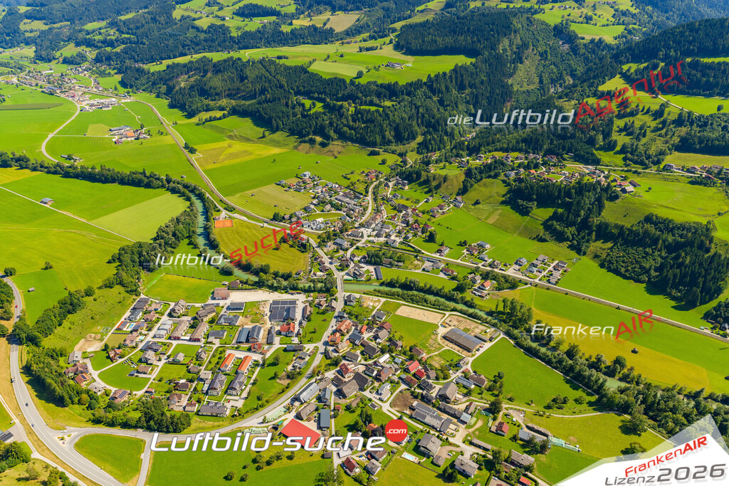 Klassische Luftaufnahme ohne Drohne zeigt:Pruggern bei Michaelerberg-Pruggern - Die Luftbildaufnahme wurde 2025 vom UL-Flugzeug heraus erstellt ( keine Drohne ) - Hochauflösende Luftaufnahme -Nicht vergleichbar mit Google Maps oder Satelittenbilder- Die Geschenkidee !Mit Lizenz und Bildrechte bestellbar
