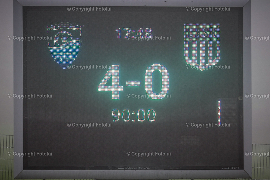 A-BINDER_20240601_0063 | St.Stefan,AUSTRIA,01.June.24 - SOCCER - Zaunergroup OOE Ladies Cuo, LASK vs FCPS. Image shows the scoreboard.Photo: Sportmediapics.com/ Manfred Binder