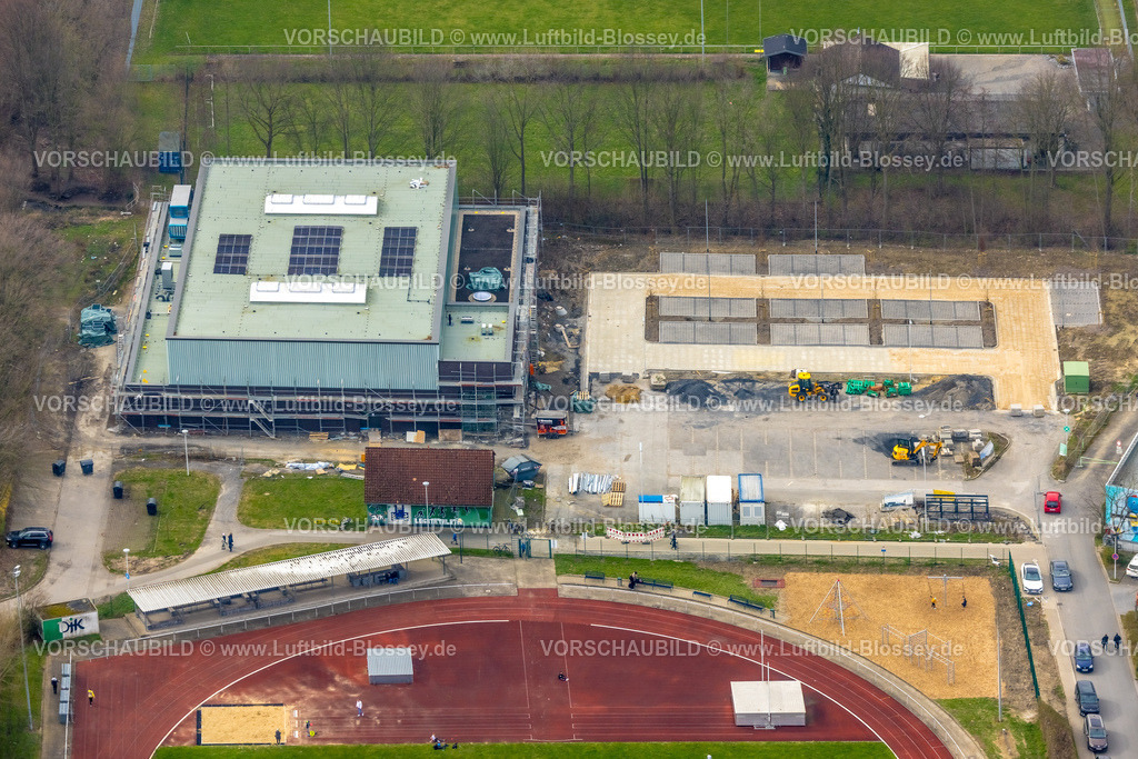 Werl240308302 | Luftbild, Sportpark Höppe, Baustelle und Neubau einer Halle am Heinrich Buchgeister Stadion, Werl, Nordrhein-Westfalen, Deutschland