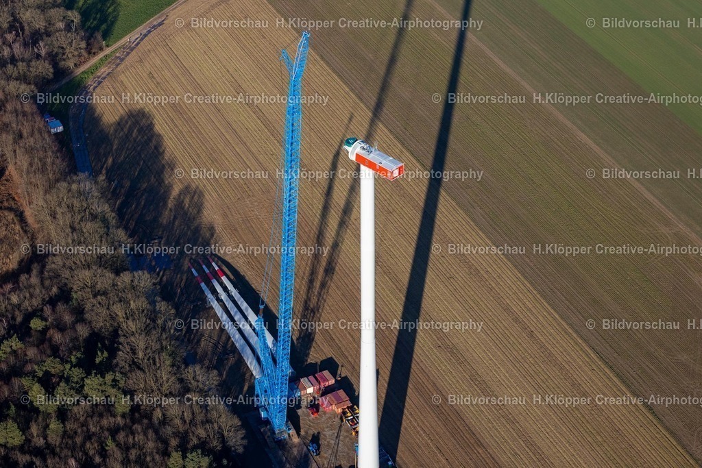 Luftbild Schwalmtal-8481 | Luftbildfotografie Baustelle zur Windrad- Turm Montage in Schwalmtal im Bundesland Nordrhein-Westfalen, Deutschland - Realisiert mit Pictrs.com