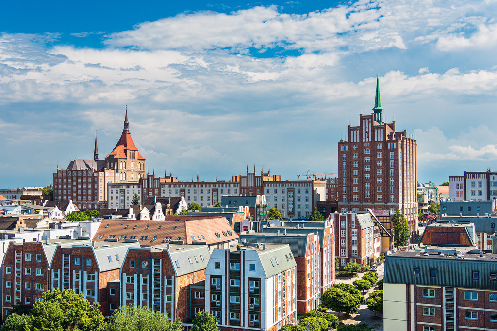 Blick auf historische Gebäude in der Hansestadt Rostock | Blick auf historische Gebäude in der Hansestadt Rostock.