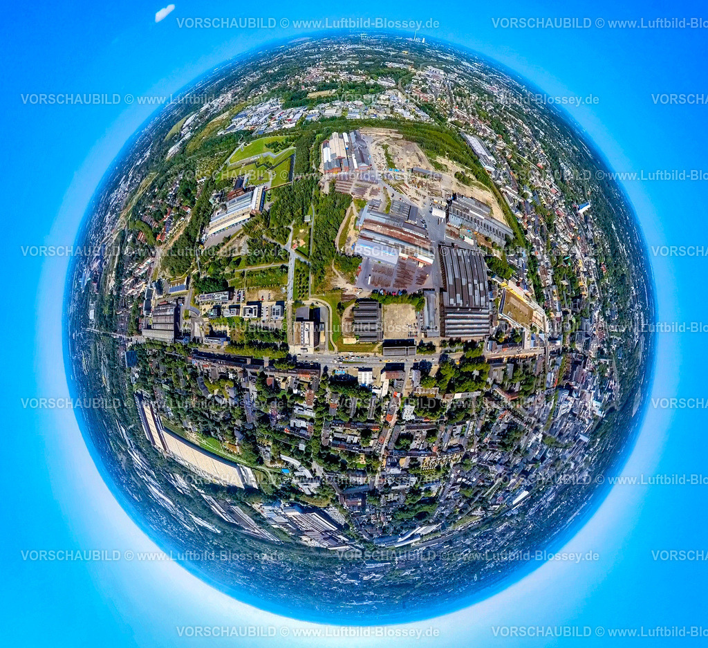 Bochum240890856BochumerVerein_Jahrhunderthalle_Westpark | Luftbild, Westpark mit Jahrhunderthalle, Baustelle, Erdkugel, Fisheye Aufnahme, Fischaugen Aufnahme, 360 Grad Aufnahme, tiny world, little planet, fisheye Bild, Kruppwerke, Bochum, Ruhrgebiet, Nordrhein-Westfalen, Deutschland