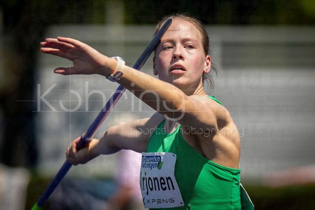 Multisport Event; Ratingen, 28.06.2026 | RATINGEN, GERMANY - JUNE 28, 2026 : Enni Virjonen (FIN / Finland) competing in the heptathlon’s javelin throw during the Multisport Event at Stadion Ratingen on June 28, 2026 in Ratingen, Germany.