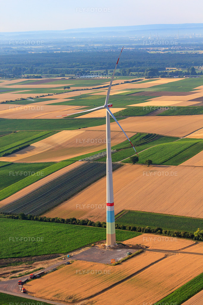 Luftbild: Windparkbaustellen in Offenbach an der Queich im Bundesland Rheinland-Pfalz in Deutschland. Foto: IMG_69709.jpg vom 04.07.2014 durch Werner Riehm/FLY-FOTO.de