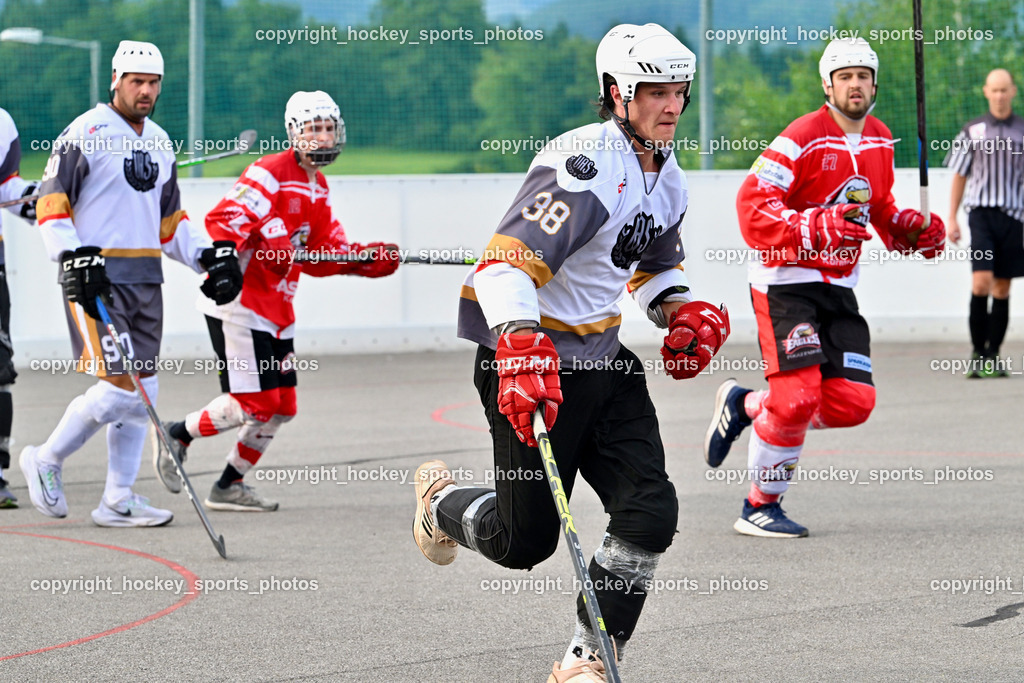 VAS Ballhockey vs. HSC Eagles Poggersdorf | #38 Kravanja Kristian, VAS Ballhockey vs. HSC Eagles Poggersdorf, VAS Ballhockey vs. HSC Eagles Poggersdorf am 14.07.2024 in Villach (Alpen Arena ), Austria, (Photo by Bernd Stefan)