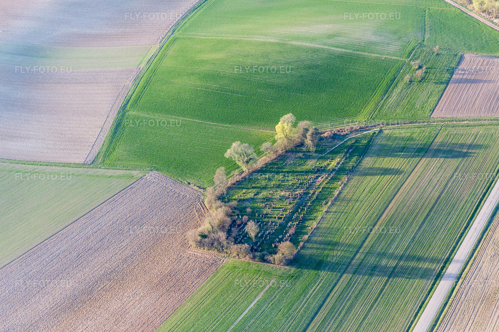 Vue aérienne: Ancien cimetière juif à Trimbach dans le département Bas Rhin, France – .Photo: IMG_097834.jpg prise le 27/03/2017 par Werner Riehm/FLY-FOTO.eu – Résolution de l'original: 5472 x 3648 px