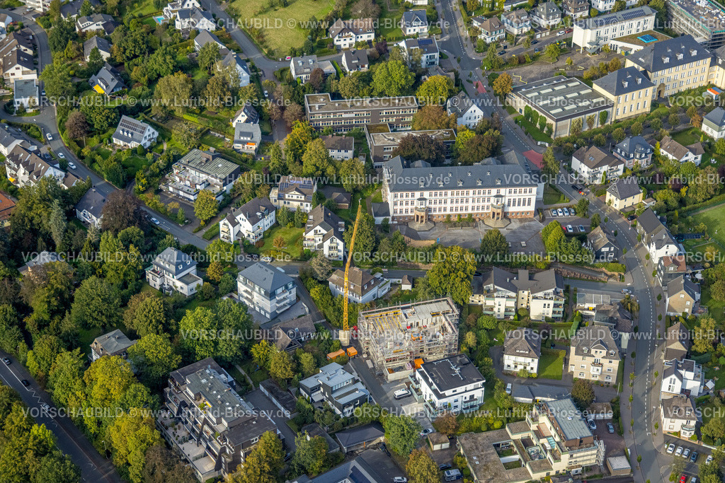 Olpe230913219 | Luftbild, Städtisches Gymnasium, Baustelle mit Neubau an Weite Schlüppe, Olpe-Stadt, Olpe, Sauerland, Nordrhein-Westfalen, Deutschland