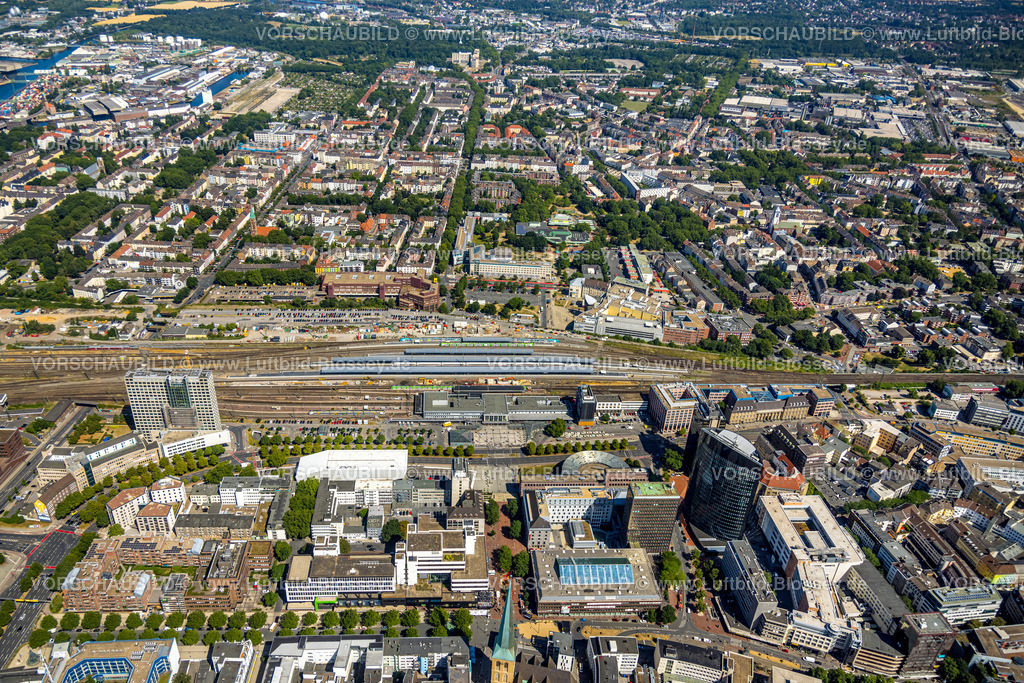 Dortmund220704849 | Luftbild, Dortmund Hauptbahnhof mit Bahnhofsvorplatz, City, Dortmund, Ruhrgebiet, Nordrhein-Westfalen, Deutschland