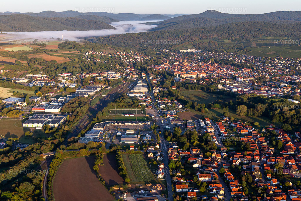 Aerial view: View of the town in the district Altenstadt in Wissembourg in the state Bas-Rhin, France.Photo: IMG_138818.jpg taken on 09/24/2023 by Werner Riehm/FLY-FOTO.comResolution of the original: 5288 x 3525 px