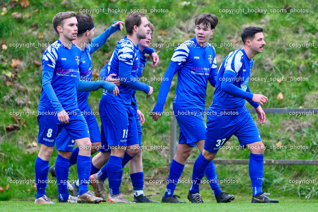 MSC Magdalen vs. SV Wernberg | #19 Nick Uwe Erichsen SV Wernberg, Jubel SV Wernberg Mannschaft, #8 Christian Ulbing SV Wernberg, #37 Philipp Ronacher SV Wernberg, #2 Samuel Hofer SV Wernberg, #6 Luca Mattia Striednigg SV Wernberg, #5 Fabio Tilli SV Wernberg, MSC Magdalen vs. SV Wernberg, MSC Magdalen vs. SV Wernberg am 10.11.2024 in Magdalen (Sportplatz Magdalen), Austria, (Photo by Bernd Stefan)