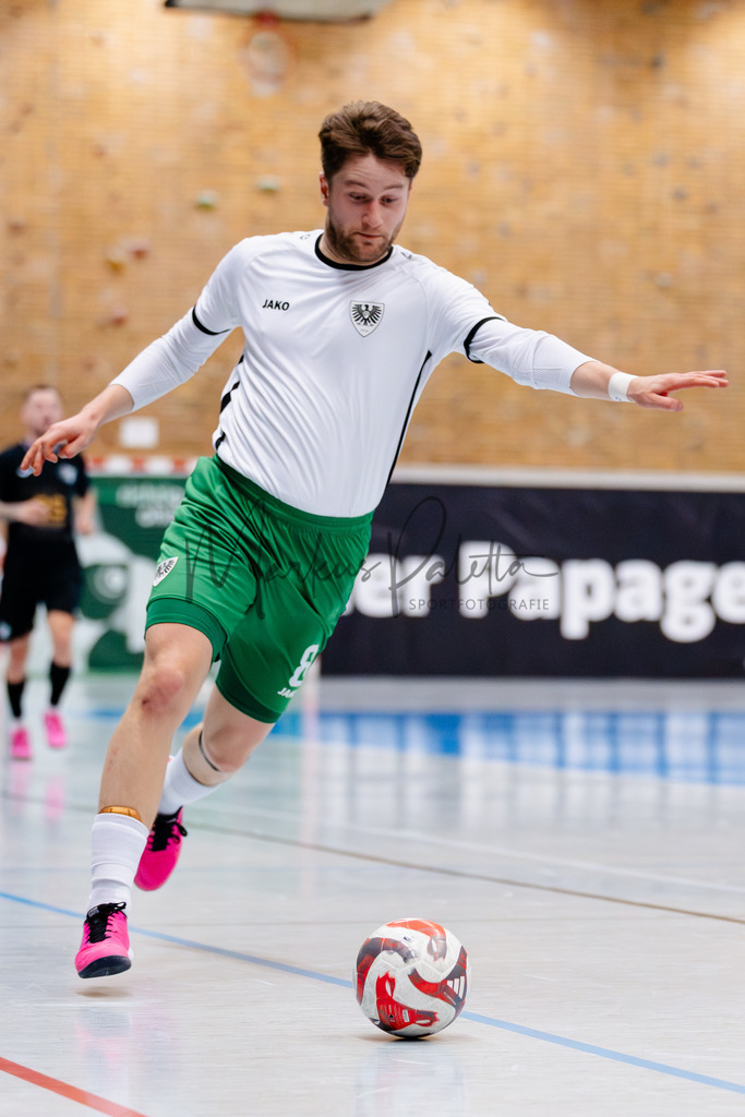 Futsal-Bundesliga, Saison 2025/2026, 9. Spieltag: SC Preußen Münster - YB Balkan Pfarrkirchen | Futsal-Bundesliga, Saison 2025/2026, 9. Spieltag, SC Preußen Münster empfängt YB Balkan Pfarrkirchen in der Universitäts-Sporthalle in Münster. Foto: sportfotografie.ms | Markus Paletta - Realisiert mit Pictrs.com