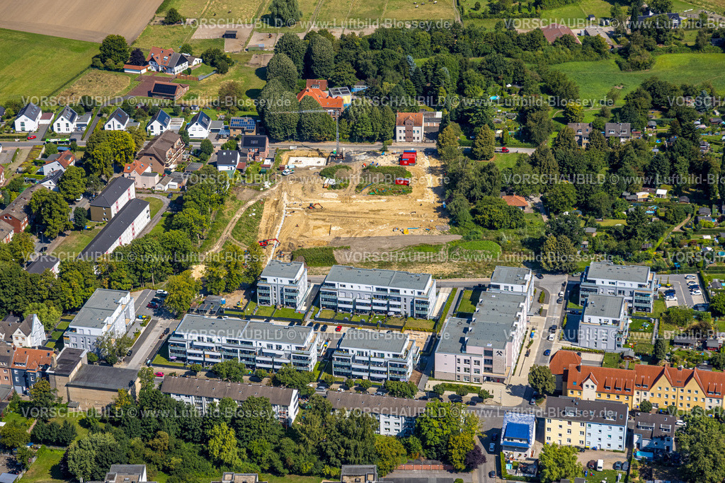 Gladbeck250800903 | Luftbild, Siedlung Schlägel und Eisen mit Baustelle für Neubau von Altenpflegeheim und Wohnquartier an der Bohnekampstraße, Zweckel, Gladbeck, Ruhrgebiet, Nordrhein-Westfalen, Deutschland