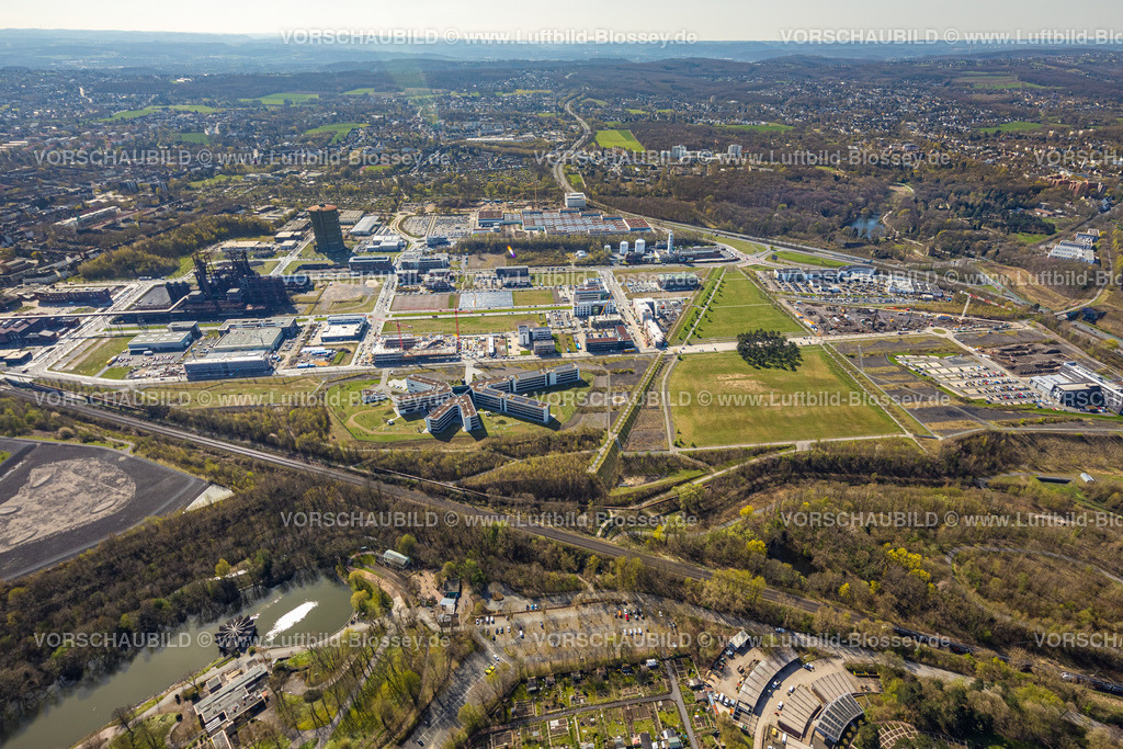 Dortmund220400288 | Luftbild, Gewerbegebiet Phoenix West mit Gasometer, Hörde, Dortmund, Ruhrgebiet, Nordrhein-Westfalen, Deutschland