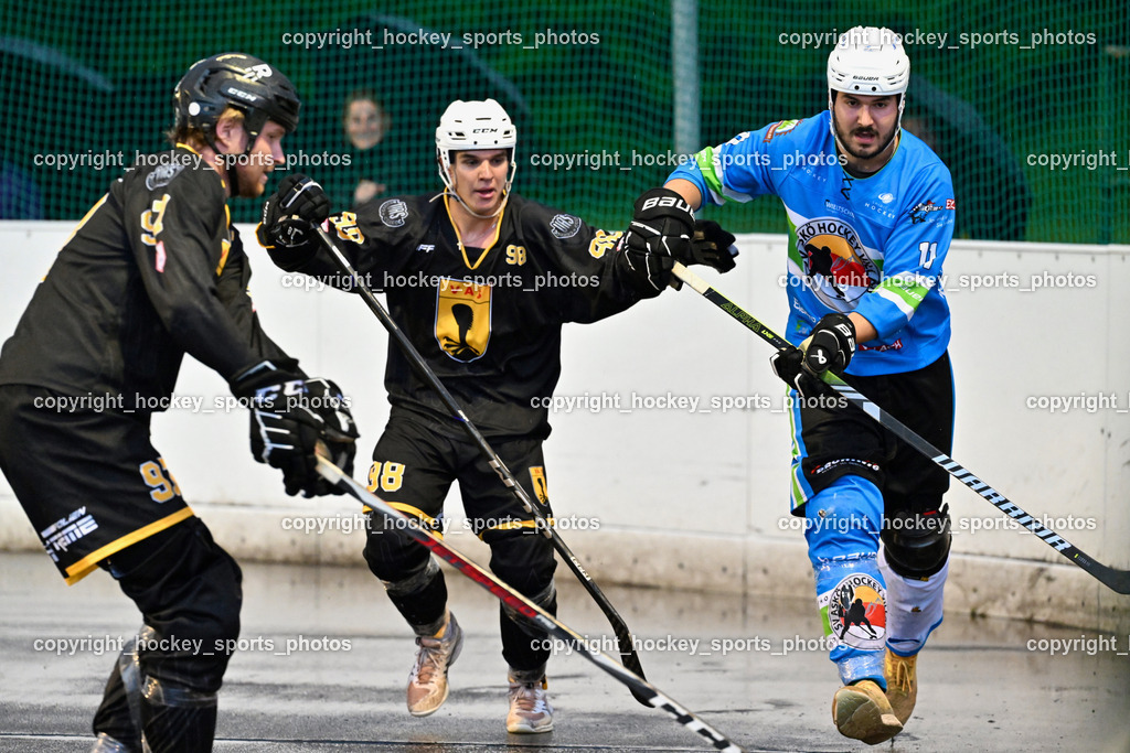 VAS Ballhockey Villach vs. ASKÖ Villach Ballhockey | #11 Heu Marco, #98 Smoliner Tobias, #97 Pirsch Christoph, VAS Ballhockey Villach vs. ASKÖ Villach Ballhockey, VAS Ballhockey Villach vs. ASKÖ Villach Ballhockey am 28.05.2025 in Villach (Alpen Arena ), Austria, (Photo by Bernd Stefan)