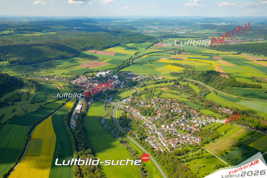 Das Luftbild zeigt :  Euerdorf - Die Luftaufnahme wurde 2024 vom UL-Flugzeug aus erstellt ( keine Drohne ) - Hochauflösende Luftaufnahme - Für grossformatige Ausdrucke geeignet. Die Geschenkidee !Mit Lizenz und Bildrechte bestellbar