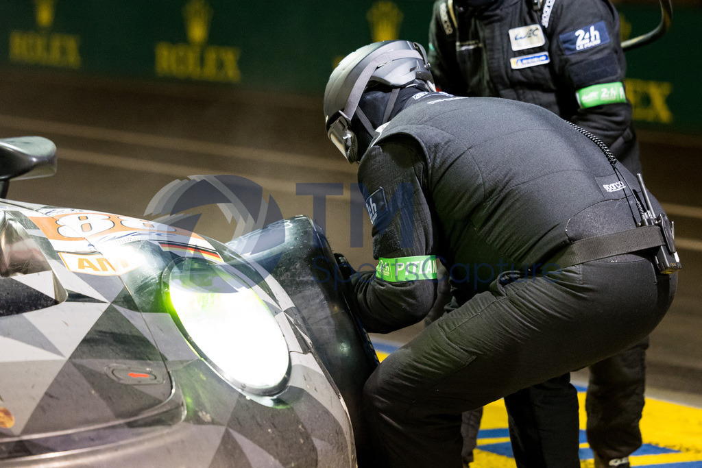 Trainproduction-20230611-0071 | LE MANS,FRANCE,11.Jun.23 - MOTORSPORTS - WEC, FIA World Endurance Championships, 24 Hours of Le Mans, Circuit de la Sarthe, race. Image shows Harry Tincknell (GBR), Donald Yount (USA) and Jonas Ried (GER/ Proton Competition).  Photo: Trainproduction / Matthias Trinkl