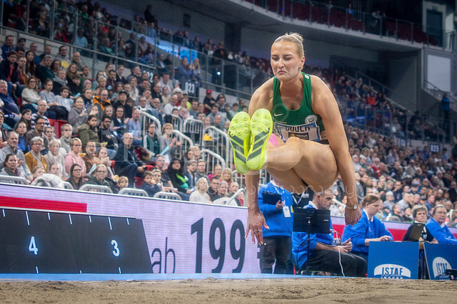 ISTAF Indoor; Duesseldorf, 24.01.2026 | DUESSELDORF, GERMANY - JANUARY 24:  Long jumper Libby Buder (GER) during the ISTAF Indoor Dusseldorf at PSD Bank Dome on January 24, 2026 in Duesseldorf, Germany. 