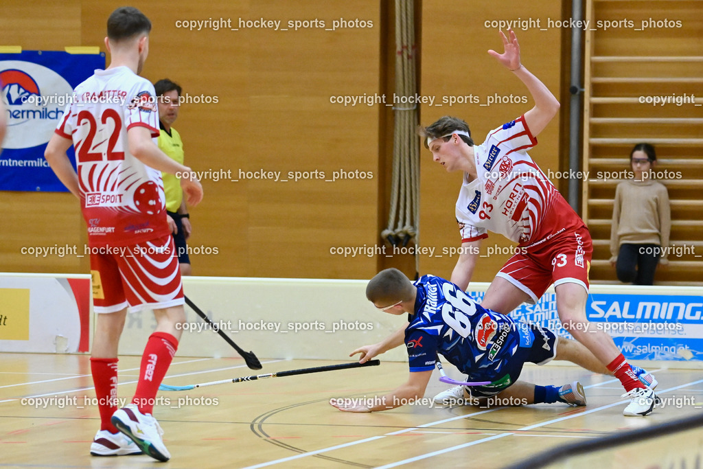 VSV Unihockey vs. KAC Floorball 4.2.2023 | #66 Jakob Rainer, #93 Marcel Gappmayer