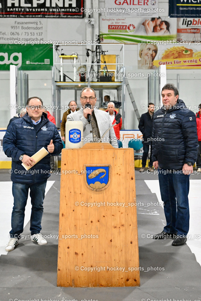 ESC Soccerzone Steindorf 50 Jahr Feier 26.2.2023 | Sportlicher Leiter ESC Steindorf, Bürgermeister Steindorf Georg Kavalar, Obmann ESC Steindorf Hans Tschernutter
