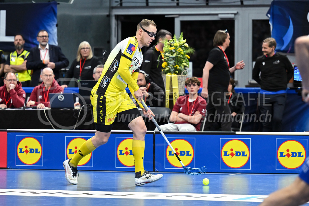 Zug United - HC Rychenberg - 25. April 2026 | Michel Wöcke (#22 HC Rychenberg Winterthur) am L-UPL Superfinal-Spiel zwischen Zug United und HC Rychenberg am 25. April 2026 in der BCF Arena, Fribourg, Schweiz.Bild: Sportfotografie Markus Aeschimann | www.markus-aeschimann.ch - Realisiert mit Pictrs.com