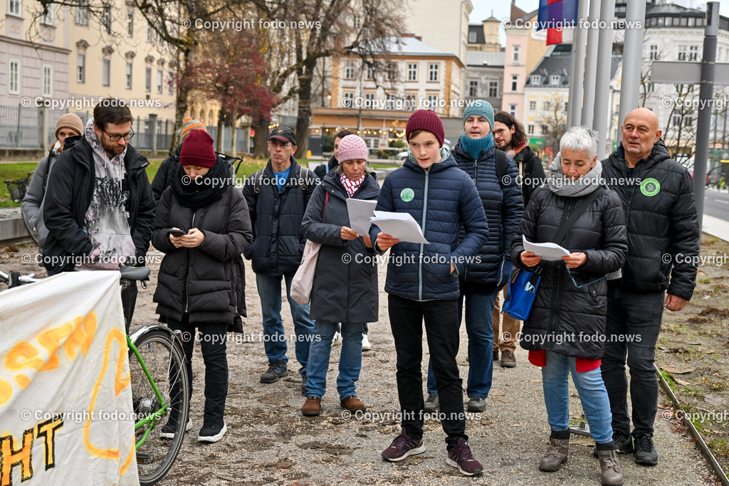 Demonstration Fridays for Future_ Lndhaus Linz_ 16.12.2023-12 | 16.12.2023, Linz, AUT, Demonstration Fridays for Future, Landhaus Linz, im Bild Demonstrationsteilnehmer, Kundgebung, Transparente, Omas gegen rechts, Teachers for Friday, Klimastreik, Klimaziele, Ansprachen