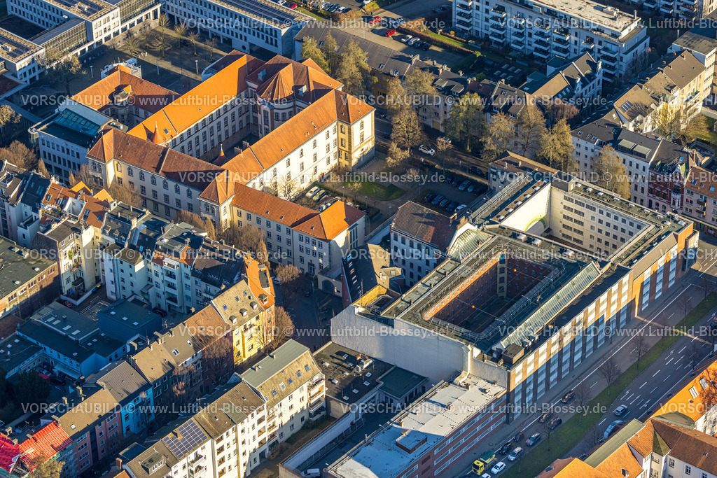 Dortmund251202996 | Luftbild, Amtsgericht Dortmund und JVA Justizvollzugsanstalt, Kaiserbrunnen, Dortmund, Ruhrgebiet, Nordrhein-Westfalen, Deutschland