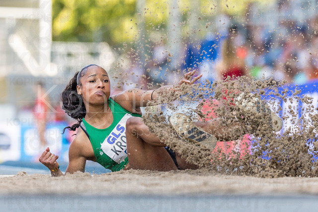 Deutsche Leichtathletik-Meisterschaften; Bochum-Wattenscheid, 25.07.2026 | Josie Krone (TSG Bergedorf), Dreisprung; Deutsche Leichtathletik-Meisterschaften am 25.07.2026 im Lorheide-Stadion, Bochum-Wattenscheid (Nordrhein-Westfalen).