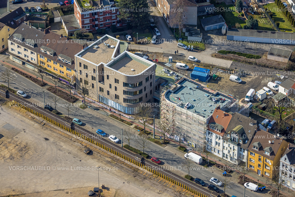 Hamm230215636 | Luftbild, Baustelle Stadtteilzentrum mit Neubau Wohnungen an der Wilhelmstraße, Mitte, Hamm, Ruhrgebiet, Nordrhein-Westfalen, Deutschland