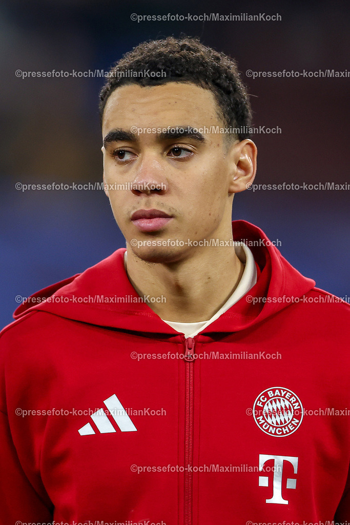 UCL10122402169 | 10.12.2024, Fußball, UEFA Champions League, Schachtar Donezk - FC Bayern München, Arena AufSchalke Gelsenkirchen, 8. Spieltag Saison 2024 2025: Jamal Musiala (Bayern #42)DFB regulations prohibit any use of photographs as image sequences and or quasi-video.