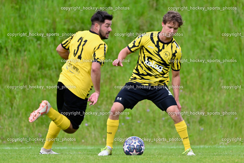 SV Wernberg vs. FC Faakersee | #31 Arnel Mulahalilovic FC Faakersee, #5 Cajetan Maria Thaddäus Kolig FC Faakersee, SV Wernberg vs. FC Faakersee, SV Wernberg vs. FC Faakersee am 01.06.2024 in Wernberg (Sportplatz Wernberg), Austria, (Photo by Bernd Stefan)