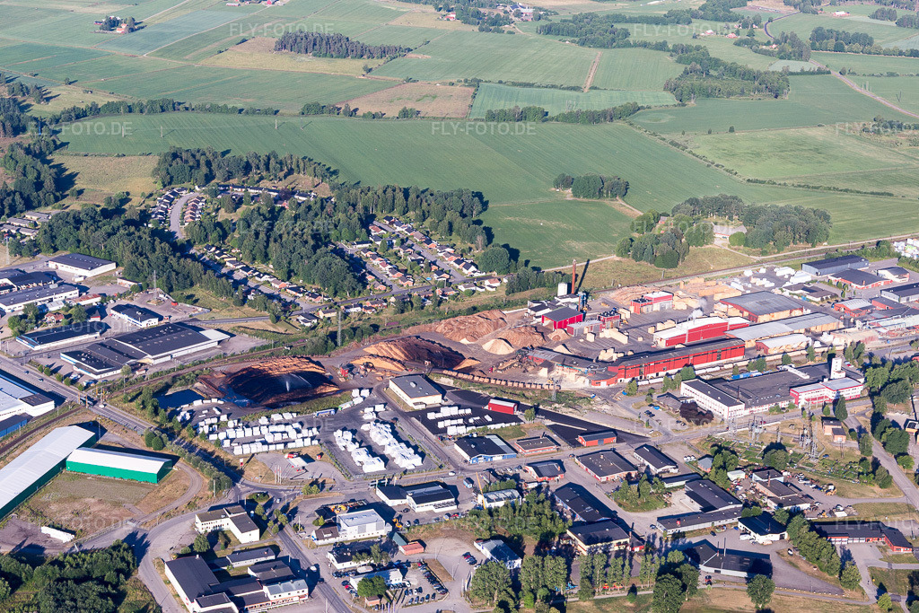 Luftbild: Ortsansicht in Alvesta im Bundesland Kronobergs län in Schweden. Foto: IMG_108111.jpg vom 28.06.2018 durch Werner Riehm/FLY-FOTO.de