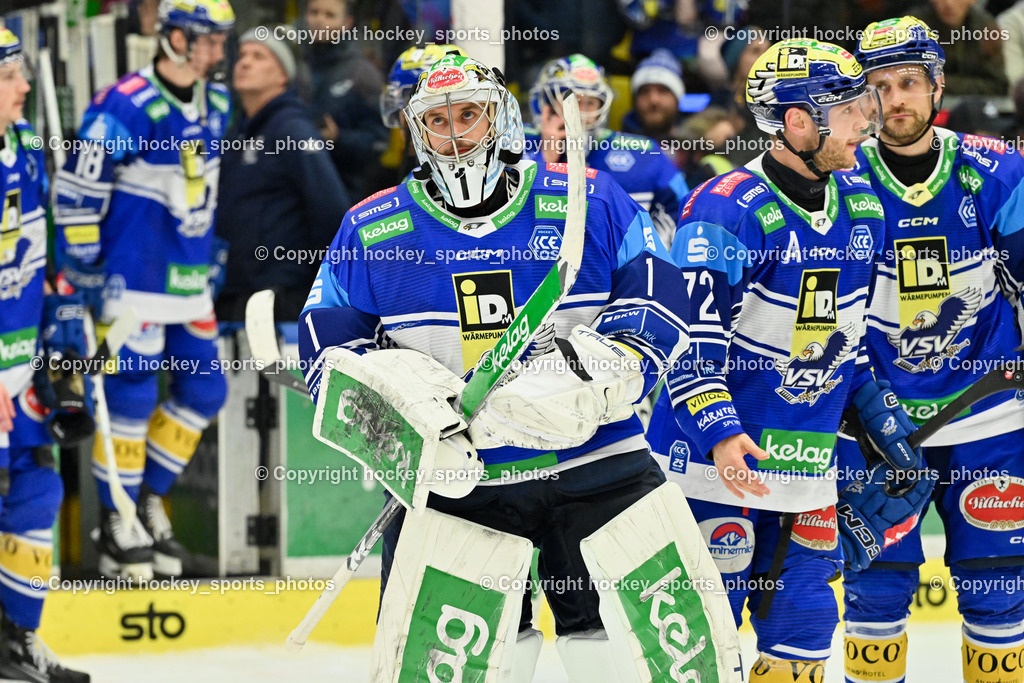 EC IDM WÄRMEPUMPEN VSV vs. HC Bozen | #1 LAMOUREUX Jean Philippe EC VSV, #72 HUGHES John EC VSV, EC IDM WÄRMEPUMPEN VSV vs. HC Bozen, EC IDM WÄRMEPUMPEN VSV vs. HC Bozen am 14.03.2025 in Villach (Stadthalle Villach), Austria, (Photo by Bernd Stefan)